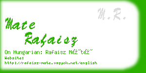 mate rafaisz business card